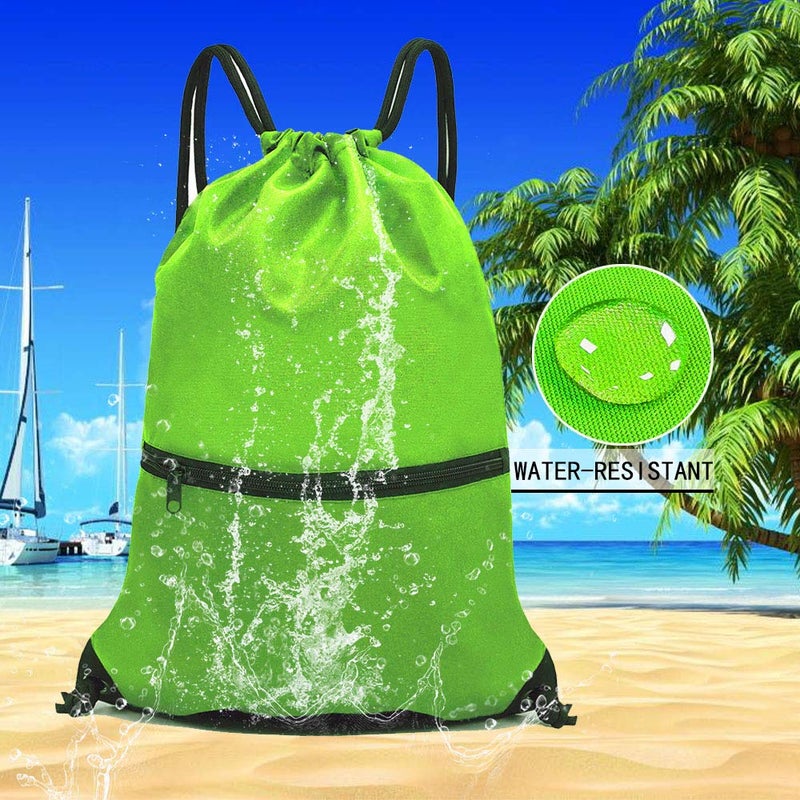 HOLYLUCK Drawstring Backpack Bag Sport Gym Sackpack (green) - Image 3